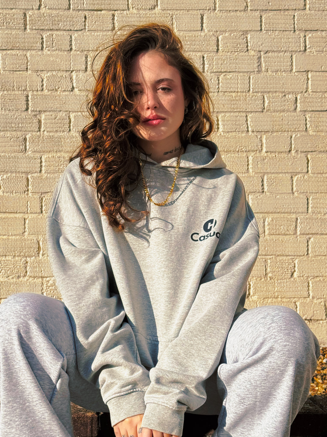 Vintage Light Grey - Drop Shoulder Hoodie