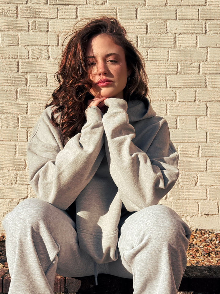 Vintage Light Grey - Drop Shoulder Hoodie
