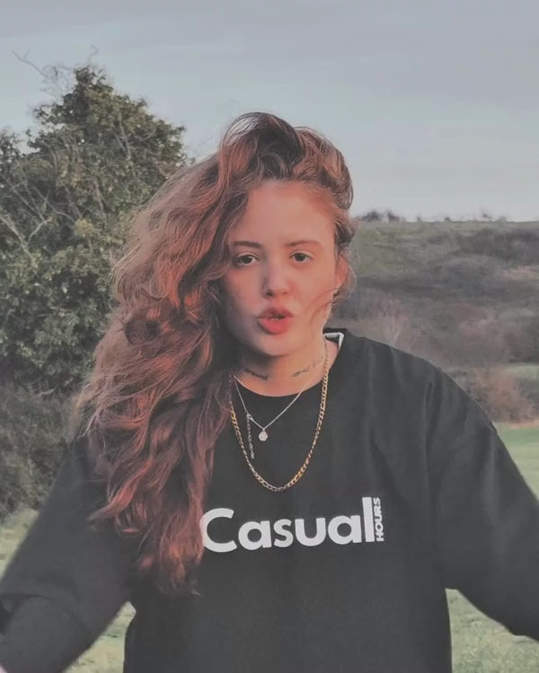 Drop Shoulder T - Shirt - Black