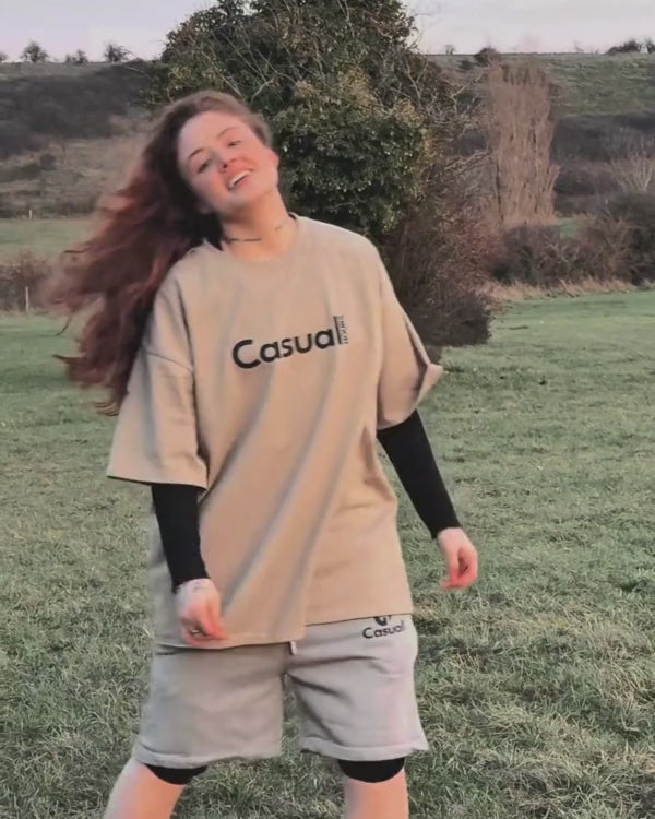 Drop Shoulder T - Shirt - Pale Olive