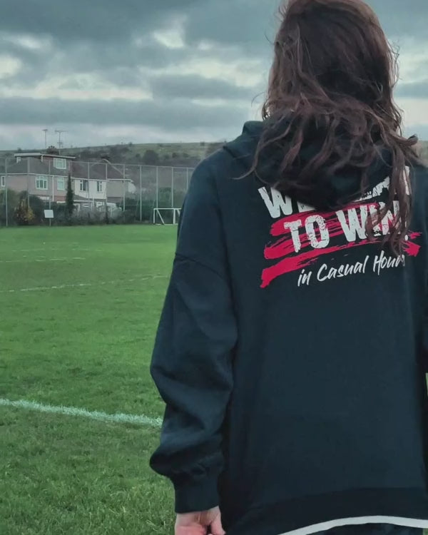 Premium Navy White Drop Shoulder Hoodie