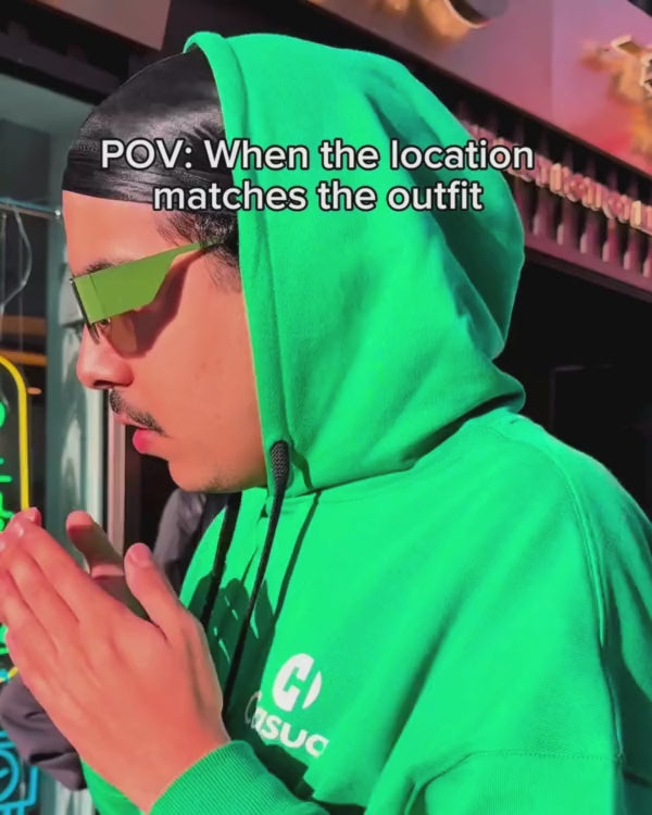 Premium Green Black Drop Shoulder Hoodie