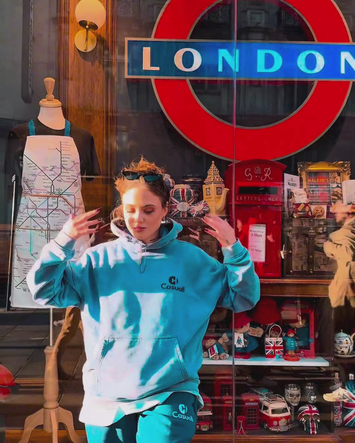 Vintage Blue - Drop Shoulder Hoodie