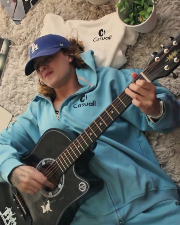 Drop Shoulder Zip Hoodie - Coastal Blue